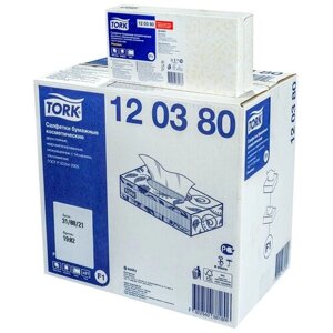 Салфетка бумажная косметическая 2-сл 100 шт/уп 21 шт в наборе F1 PREMIUM белая в коробке TORK 1 уп