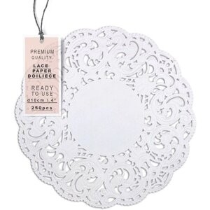 Салфетка на стол ажурная бумажная белая круглая 10см - идеальное украшения для вашего стола