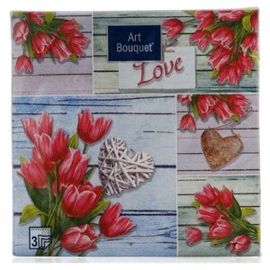 Салфетки Bouquet Коллаж из Тюльпанов, 20 листов