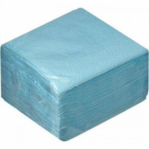 Салфетки бумажные 24х24см 1-слойные упаковка 100шт пастель голубой