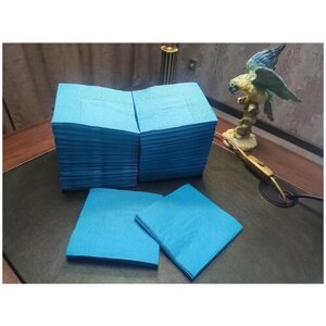 Салфетки бумажные 400шт ZELPAPER 24х24 голубые (новый цвет! однослойные, 400 шт, 100% целлюлоза