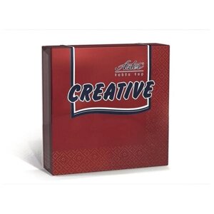 Салфетки бумажные Aster Creative 24x24 см бордовые 3-слойные 20 штук в упаковке