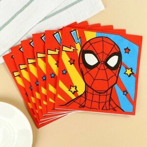 Салфетки бумажные Человек-паук, 33х33 см, 20 шт, 3-х слойные