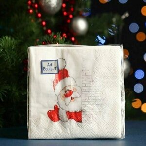 Салфетки бумажные Дед мороз, 2 слоя, 20x20, 30 листов