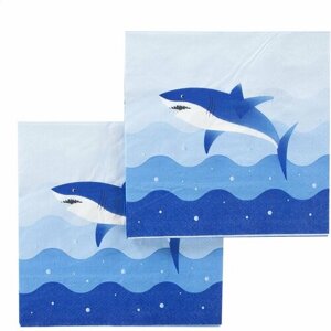 Салфетки бумажные, Грозная акула, Разноцветный, 33*33 см, 12 шт.