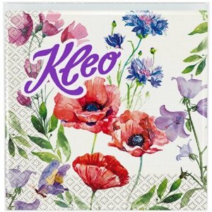 Салфетки бумажные KLEO Полевые цветы 3-слойные 33х33 см 20 шт