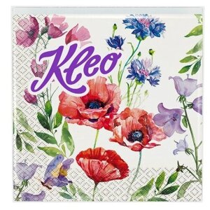 Салфетки бумажные KLEO Полевые цветы 3-слойные 33х33 см 40 шт (2 упаковки)