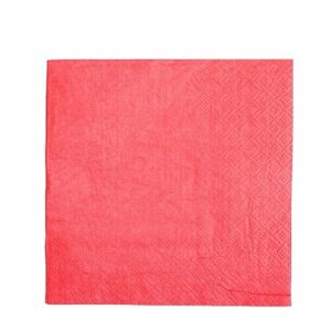 Салфетки бумажные, однотонные, 25х25 см, набор 20 шт, цвет красный