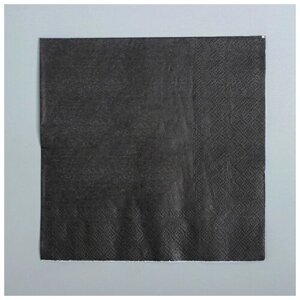 Салфетки бумажные, однотонные, 3333 см, набор 20 шт цвет чёрный