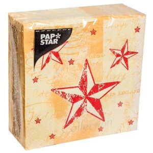 Салфетки бумажные PAPSTAR звездное сияние 33х33 см 3-слойные 50 шт