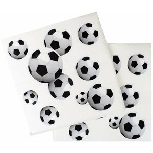 Салфетки бумажные Riota Футбол, Футбольные мячи, 33 см, 20 шт.