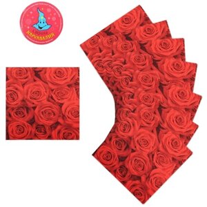 Салфетки бумажные Страна Карнавалия "Букет роз", 33х33 см, набор 20 шт.