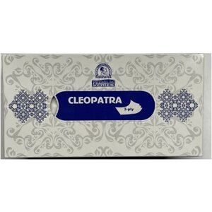 Салфетки бумажные в коробке Клеопатра трехслойные 100шт*24 Премиум косметические (длинные)