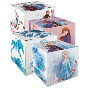 Салфетки бумажные выдергушки "Frozen" с рисунком, 3 слоя, 4 упаковки по 56 шт, World Cart