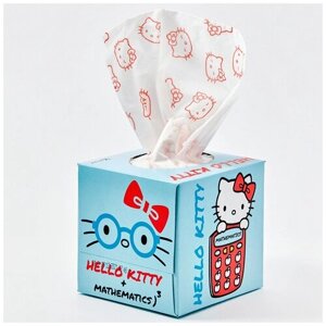 Салфетки бумажные выдергушки "Hello Kitty" с рисунком 3-х сл, 56 шт, World Cart