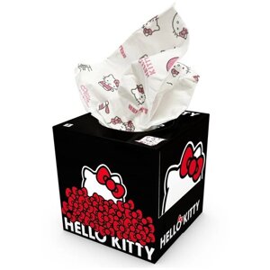 Салфетки бумажные выдергушки "Hello Kitty" с рисунком 3-х слойные, 56 штук