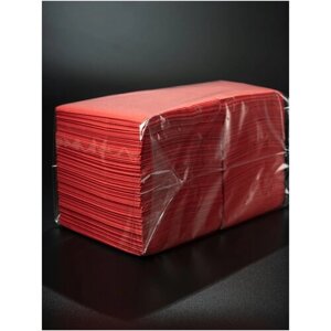 Салфетки бумажные ZELPAPER 24х24 красные, однослойные, 400 шт, 100% целлюлоза