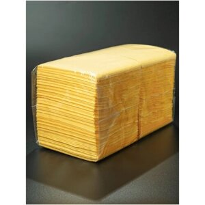 Салфетки бумажные ZELPAPER 24х24 желтые, однослойные, 400 шт, 100% целлюлоза