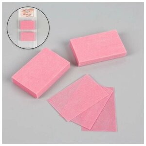 Салфетки для маникюра, безворсовые, 50 шт, 6 ? 4 см, цвет розовый