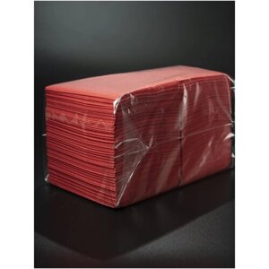 Салфетки двухслойные ZELPAPER 24х24 красные, бумажные, 250 шт, 100% целлюлоза