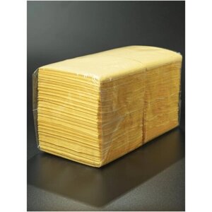 Салфетки двухслойные ZELPAPER 24х24 желтые, бумажные, 250 шт, 100% целлюлоза
