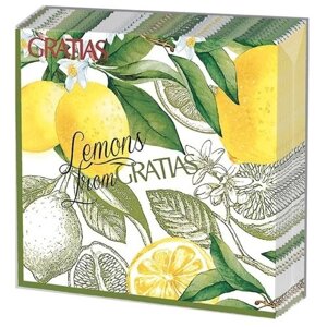 Салфетки Gratias Лимонный сад, 20 листов, 1 пачка, бесцветный