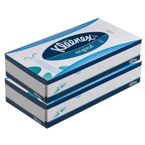 Салфетки Kleenex для лица Original, 72 листов, 2 пачки, голубой