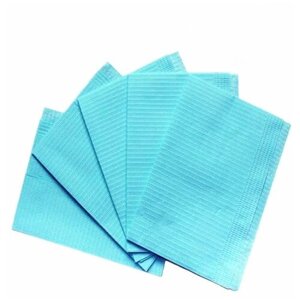 Салфетки ламинированные 33*45 (бумага + полиэтилен) (10 штук, Голубой)