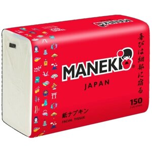Салфетки Maneki Red, 150 листов, 1 пачка, красный