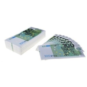 Салфетки Русма Пачка денег 100 евро, 25 листов