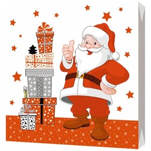 Салфетки трехслойные "Дед Мороз с подарками NEW" 33*33 см, 3 слоя, 20 шт, Bulgaree Green