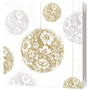 Салфетки трехслойные "Новогодние шары золотые NEW", 33*30 см, 20 шт, Bulgaree Green