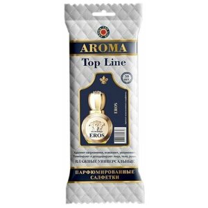 Салфетки влажные Aroma-Topline 30шт. с ароматом женского парфюма Eros Woman