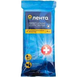 Салфетки влажные чистящие лента хозяйственные универсальные с антибактериальным эффектом, 30шт - 10 упаковок