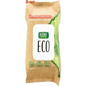 Салфетки влажные Eco с антибактериальным эффектом 100шт (2 шт.)