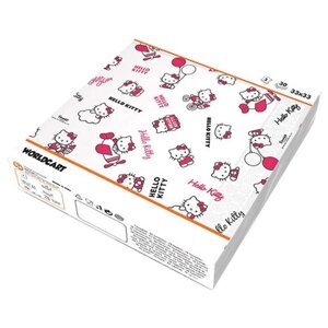 Салфетки World Cart Hello Kitty для сервировки, 30 листов, 1 пачка, бесцветный