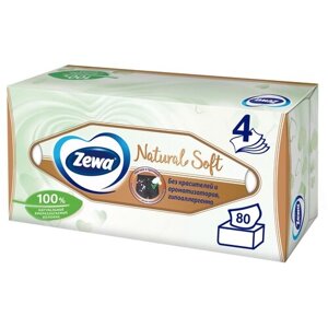 Салфетки Zewa Natural Soft, 80 листов, 1 пачка, зеленый