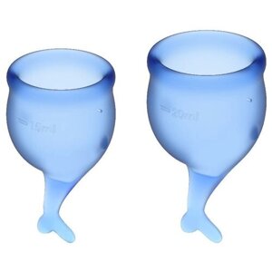 Satisfyer Менструальные чаши Feel Secure 15 и 20 мл, 2 шт., темно-синий