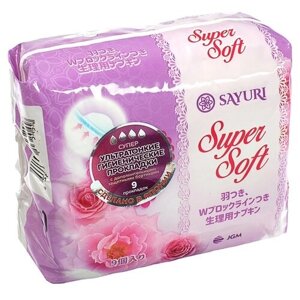 Sayuri прокладки Super Soft ультратонкие Cупер, 4 капли, 9 шт.
