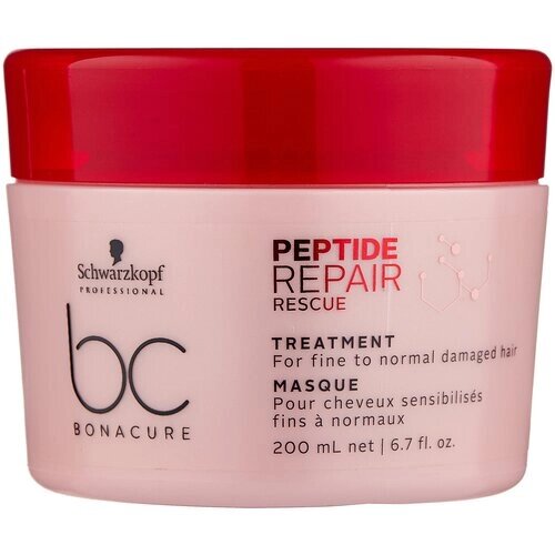 Schwarzkopf Professional Peptide Repair Rescue Маска для поврежденных волос, 200 г, 200 мл, банка