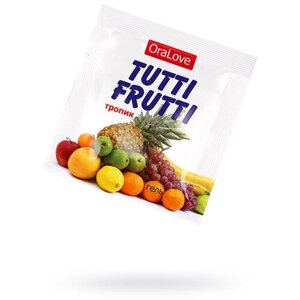 Съедобная гель-смазка TUTTI-FRUTTI для орального секса со вкусом экзотических фруктов ,4гр по 20 шт
