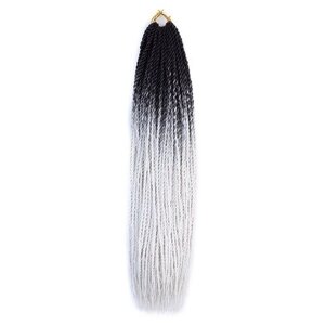 Сенегальские косы канекалон для волос , 60 см, 90 г, 20 шт, черный/белый /Волосы твист