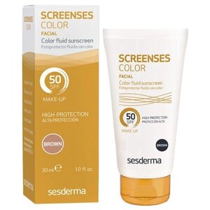 SesDerma флюид Screenses Color Fluid Sunscreen (brown) SPF 50, 50 мл