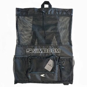 Сетчатый мешок - рюкзак для спорта и пляжного отдыха SwimRoom "Mesh Backpack 2.0", черный