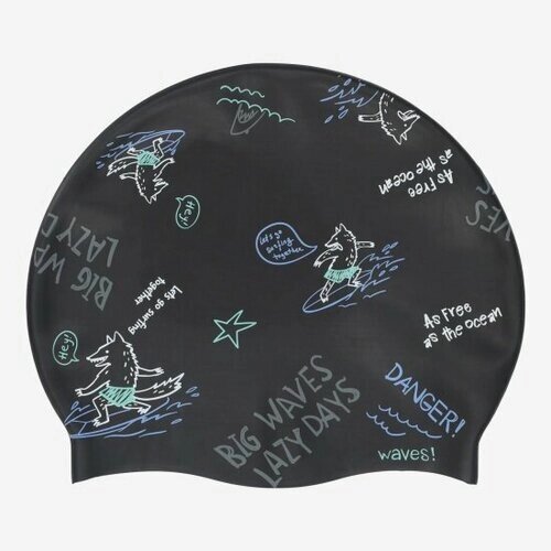 Шапочка для плавания детская Joss Kids' swim cap, black, размер 52-54, 102185JSS-B5