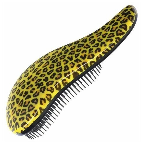 Щетка для волос и массажа кожи головы Melon Pro c многоуровневыми щетинками, леопард 186*80мм