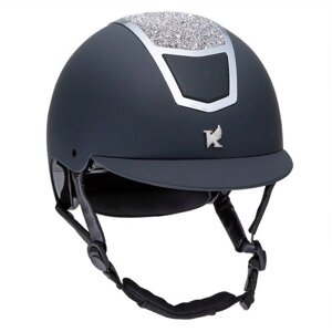 Шлем для верховой езды с регулировкой SHIRES Karben "Valentina", обхват головы 56-58 см, черный/серебро (Великобритания)
