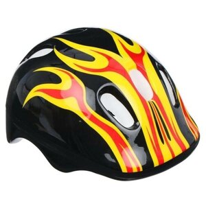 Шлем защитный детский OT-H6, обхват 52-54 см, цвет чёрный