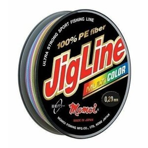 Шнур JigLine Multicolor 0,24мм 18,0кг 100м 5цвет.