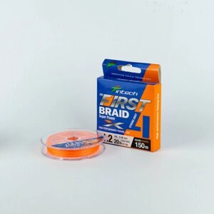 Шнур плетеный Intech First Braid X4 150m #1.2 / 0.185mm ( ORANGE )